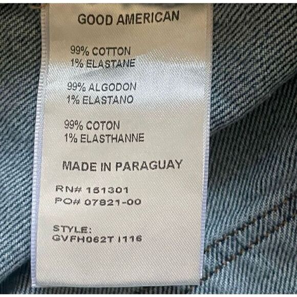 Good American Blue Women’s Slim Distressed High Rise Bohemian Denim Jeans SZ 20 - Picture 8 of 10
